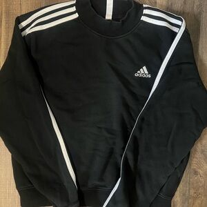 Adidas Black Sweatshirt with White Stripes